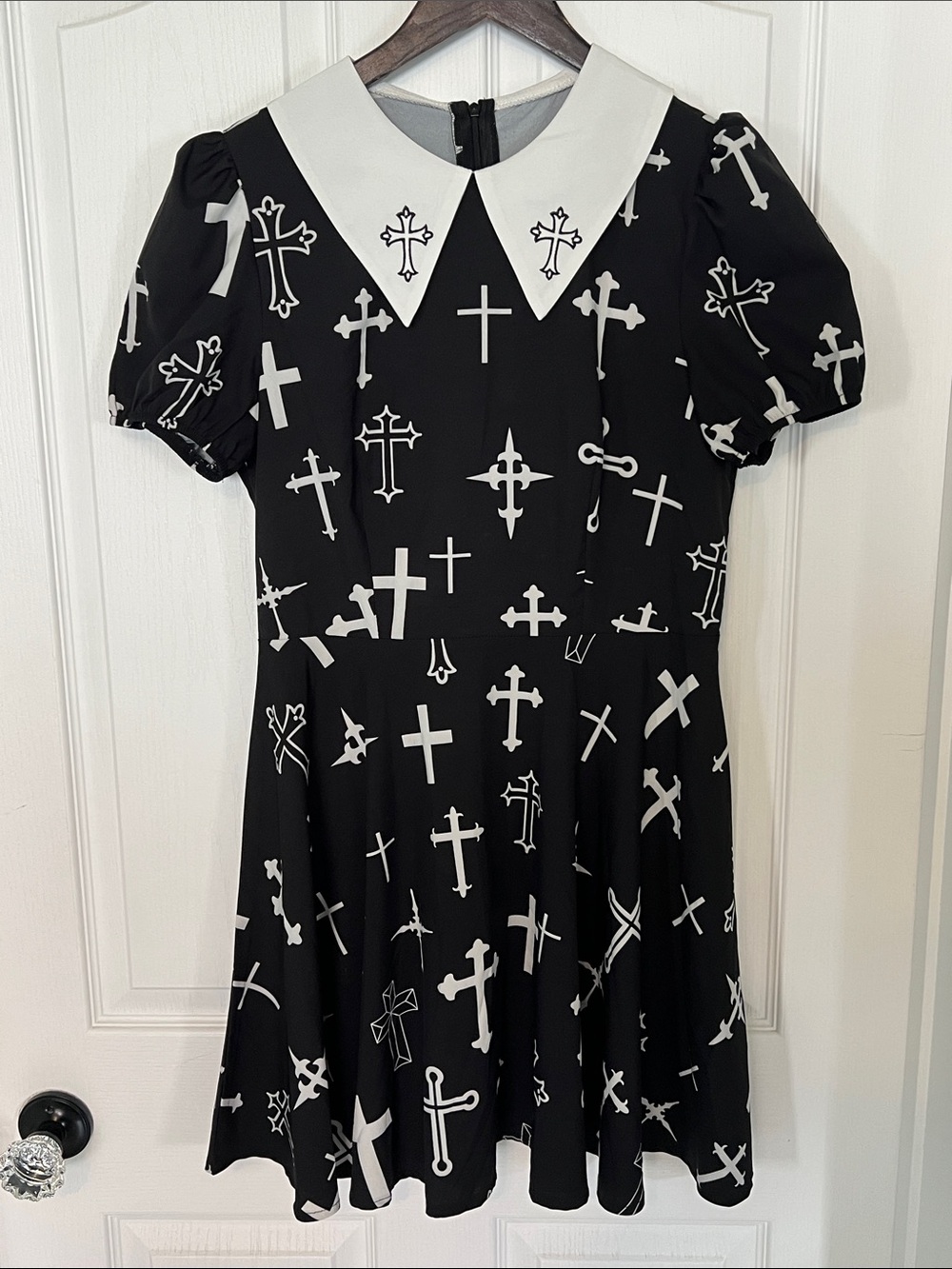 Black and White Dress with Crosses